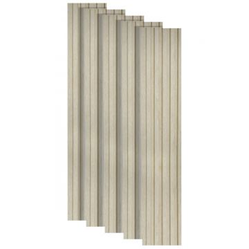 Set 5 panouri decorative, riflaj, polimer rigid, Naimeed D5496, 270x12x1cm, Crem