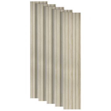 Set 5 panouri decorative, riflaj, polimer rigid, Naimeed D5496, 270x12x1cm, Crem