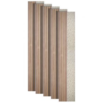 Set 5 panouri decorative, riflaj, polimer rigid, Naimeed D5500, 270x16x1cm, Crem deschis