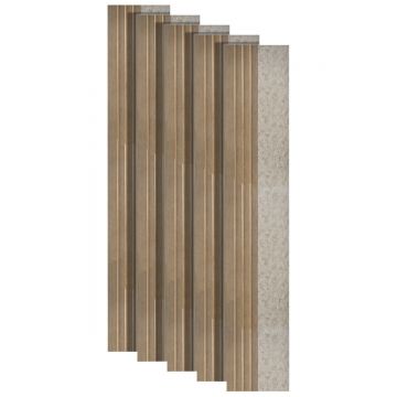 Set 5 panouri decorative, riflaj, polimer rigid, Naimeed D5501, 270x16x1cm, Crem inchis