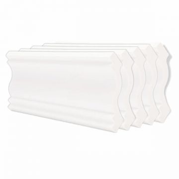 Set 5 plinte decorative, polimer rigid, Naimeed D6697, Alb, 2300x120x15mm