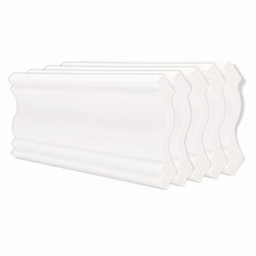 Set 5 plinte decorative, polimer rigid, Naimeed D6697, Alb, 2300x120x15mm