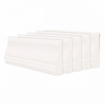 Set 5 plinte decorative, polimer rigid, Naimeed D6698, Alb, 2300x85x25mm