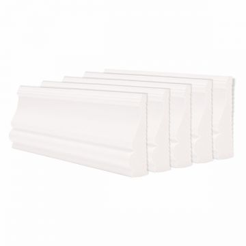 Set 5 plinte decorative, polimer rigid, Naimeed D6698, Alb, 2300x85x25mm