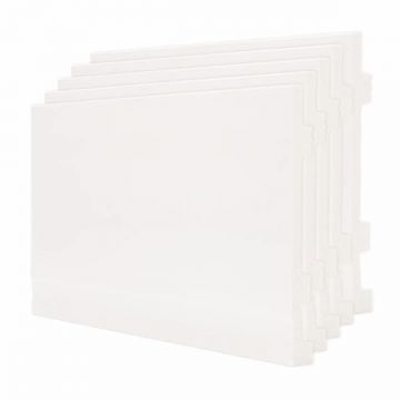 Set 5 plinte decorative, polimer rigid, Naimeed D6700, Alb, 2300x150x15mm