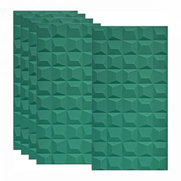 Set 5 x Panou Decorativ 3D, Naimeed D5772, ultrausor, design elegant, PU, 120 x 60 x 2.5 cm, Turcoaz