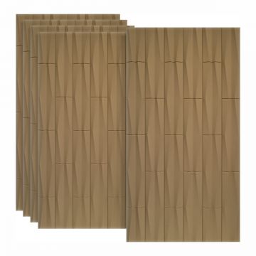 Set 5 x Panou Decorativ 3D, Naimeed D5774, ultrausor, design elegant, PU, 120 x 60 x 2.5 cm, Maro