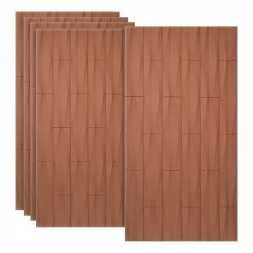 Set 5 x Panou Decorativ 3D, Naimeed D5777, ultrausor, design elegant, PU, 120 x 60 x 2.5 cm, Caramiziu