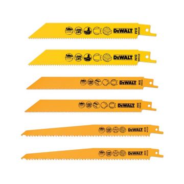 Set 6 lame High Performance diverse fierastrau sabie Dewalt DT2444, 152 - 228 mm