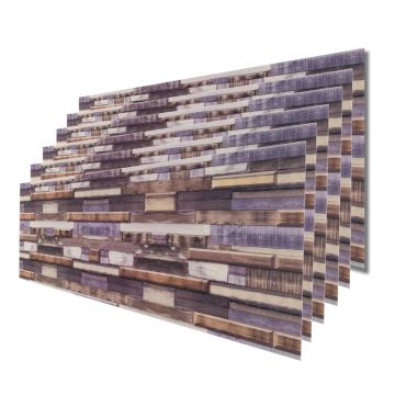 Set 6 panouri decorative, Autoadeziv, suprafata acoperita 1.08 mp, Naimeed D3502, 30x60 cm, Caramida