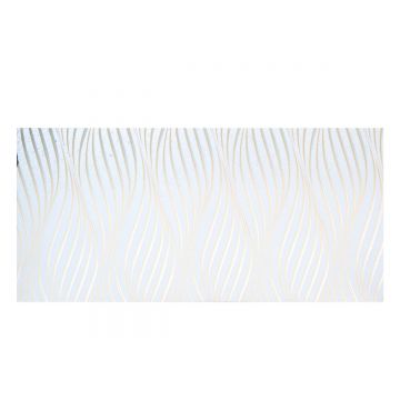 Set 6 panouri decorative autoadezive cu folie de aluminiu, efect marmura,  suprafata acoperita 1.08 m², Naimeed D7108, 60x30 cm, Gri deschis