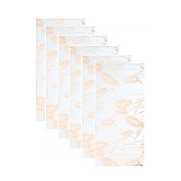 Set 6 panouri decorative autoadezive cu folie de aluminiu, efect marmura,  suprafata acoperita 1.08 m², Naimeed D7109, 60x30 cm, Alb