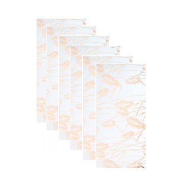 Set 6 panouri decorative autoadezive cu folie de aluminiu, efect marmura,  suprafata acoperita 1.08 m², Naimeed D7109, 60x30 cm, Alb