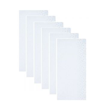 Set 6 panouri decorative autoadezive cu folie de aluminiu, efect marmura,  suprafata acoperita 1.08 m², Naimeed D7121, 60x30 cm, Gri deschis