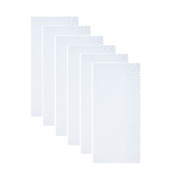 Set 6 panouri decorative autoadezive cu folie de aluminiu, efect marmura,  suprafata acoperita 1.08 m², Naimeed D7121, 60x30 cm, Gri deschis