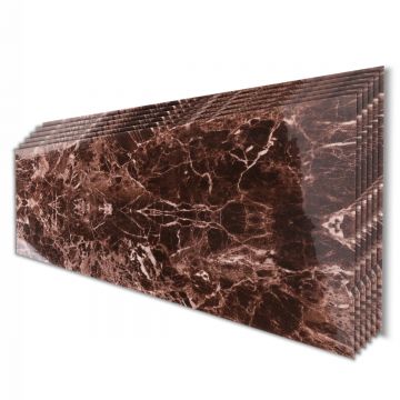 Set 6 panouri decorative, Naimeed D6571, Autoadeziv, aspect lucios, suprafata acoperita 1.08 mp, 30x60 cm, Maro