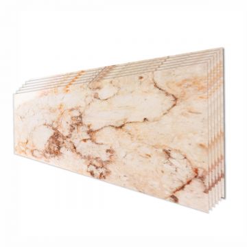 Set 6 panouri decorative, Naimeed D6575, Autoadeziv, aspect lucios, suprafata acoperita 1.08 mp, 30x60 cm, Crem