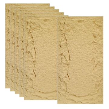 Set 6 x Panou Decorativ 3D, Naimeed D5749, ultrausor, design elegant, PU, 120 x 60 x 5 cm, Crem