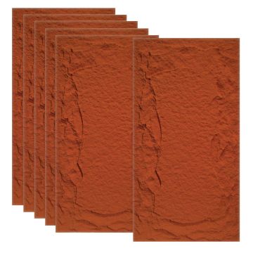 Set 6 x Panou Decorativ 3D, Naimeed D5750, ultrausor, design elegant, PU, 120 x 60 x 5 cm, Rosu