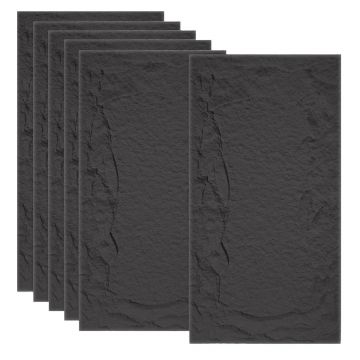 Set 6 x Panou Decorativ 3D, Naimeed D5751, ultrausor, design elegant, PU, 120 x 60 x 5 cm, Negru