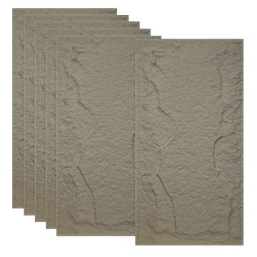 Set 6 x Panou Decorativ 3D, Naimeed D5757, ultrausor, design elegant, PU, 120 x 60 x 5 cm, Maro