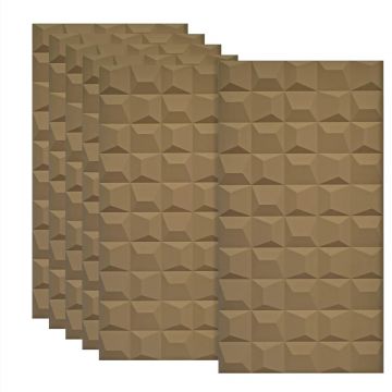 Set 6 x Panou Decorativ 3D, Naimeed D5770, ultrausor, design elegant, PU, 120 x 60 x 2.5 cm, Maro