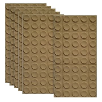 Set 6 x Panou Decorativ 3D, Naimeed D5778, ultrausor, design elegant, PU, 120 x 60 x 2.5 cm, Maro