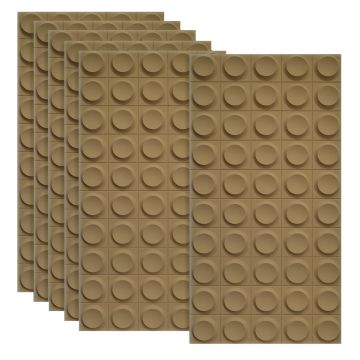 Set 6 x Panou Decorativ 3D, Naimeed D5778, ultrausor, design elegant, PU, 120 x 60 x 2.5 cm, Maro