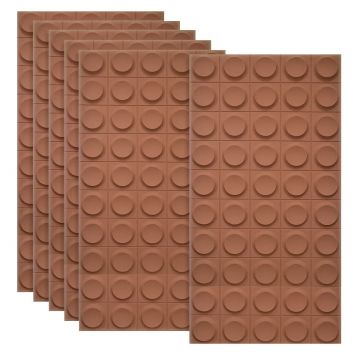 Set 6 x Panou Decorativ 3D, Naimeed D5781, ultrausor, design elegant, PU, 120 x 60 x 2.5 cm, Caramiziu