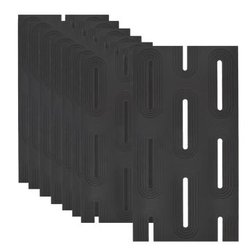 Set 8 x Panou Decorativ 3D, Naimeed D5765, ultrausor, design elegant, PU, 120 x 60 x 3 cm, Negru