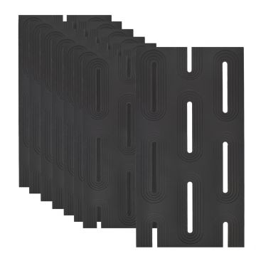 Set 8 x Panou Decorativ 3D, Naimeed D5765, ultrausor, design elegant, PU, 120 x 60 x 3 cm, Negru