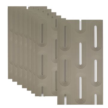 Set 8 x Panou Decorativ 3D, Naimeed D5766, ultrausor, design elegant, PU, 120 x 60 x 3 cm, Crem