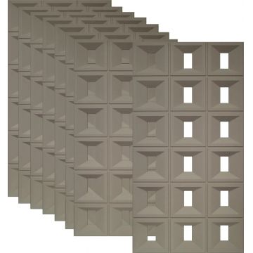 Set 8 x Panou Decorativ 3D, Naimeed D5769, ultrausor, design elegant, PU, 120 x 60 x 3 cm, Maro