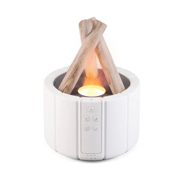 Umidificator cu aromaterapie, Naimeed D6033, Foc de Tabara, Alb, 148x200x148mm