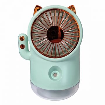 Umidificator cu ventilator si aromaterapie pentru copii, Naimeed D6071, Turcoaz, 125x190x113mm