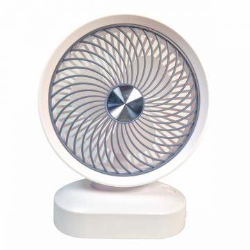 Ventilator, cu acumulator, Naimeed D5853, USB, Alb, 197x255x78mm