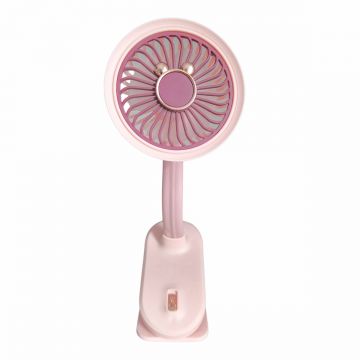 Ventilator, cu acumulator, Naimeed D5860, USB, Roz, 105x240x90mm