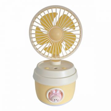 Ventilator si Umidificator, cu acumulator, Naimeed D5835, USB, Galben, 110x210x105mm