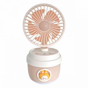 Ventilator si Umidificator, cu acumulator, Naimeed D5836, USB, Portocaliu, 110x210x105mm