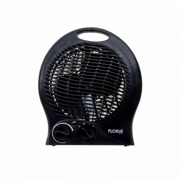 Aeroterma neagra cu 2 nivele de putere 1000/2000w, termostat reglabil / ZLN 6172