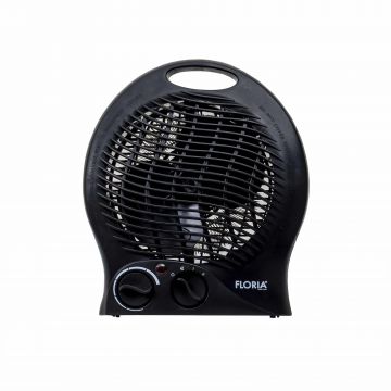 Aeroterma neagra cu 2 nivele de putere 1000/2000w, termostat reglabil / ZLN 6172