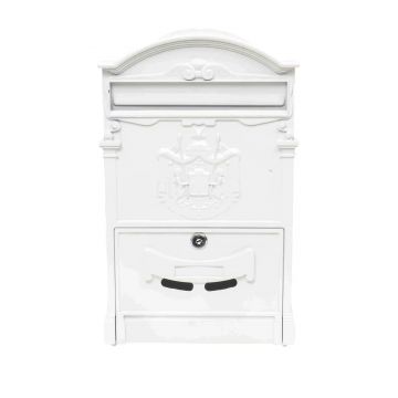 Cutie postala metalica pentru exterior, 410x260x90mm, alb / ZTS 5578_A