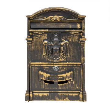 Cutie postala metalica pentru exterior, 410x260x90mm, auriu / ZTS 5580_AU
