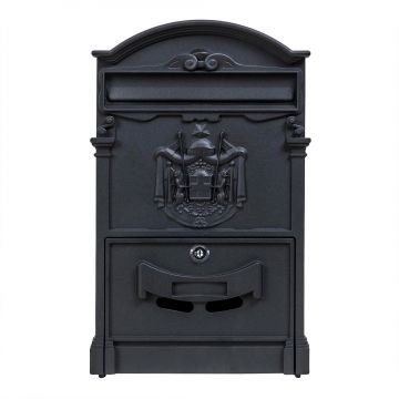 Cutie postala metalica pentru exterior, 410x260x90mm, negru / ZTS 5577_N