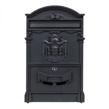 Cutie postala metalica pentru exterior, 410x260x90mm, negru / ZTS 5577_N