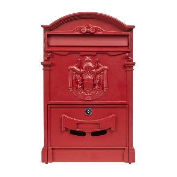 Cutie postala metalica pentru exterior, 410x260x90mm, rosu / ZTS 5577_R