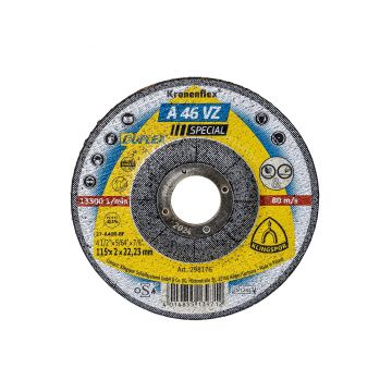 Disc debitare, Klingspor A 46VZ Special, otel, 115 x 2 x 22.23 mm / EXT 298176