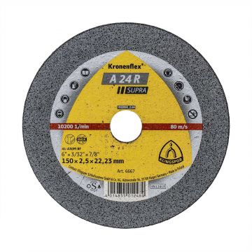 Disc debitare Klingspor A24R Supra, 150x2.5x22.23mm / EXT 6667