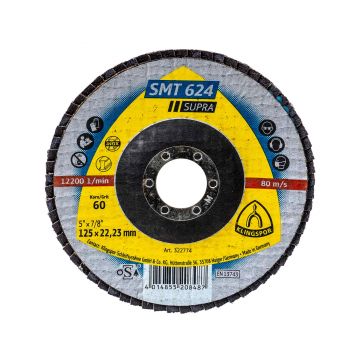 Disc lamelar frontal Klingspor SMT 624 Supra, P60 125X22.23 mm / EXT 322774