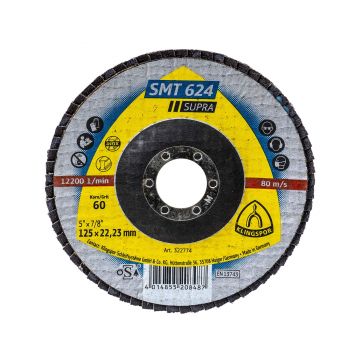 Disc lamelar frontal Klingspor SMT 624 Supra, P60 125X22.23 mm / EXT 322774